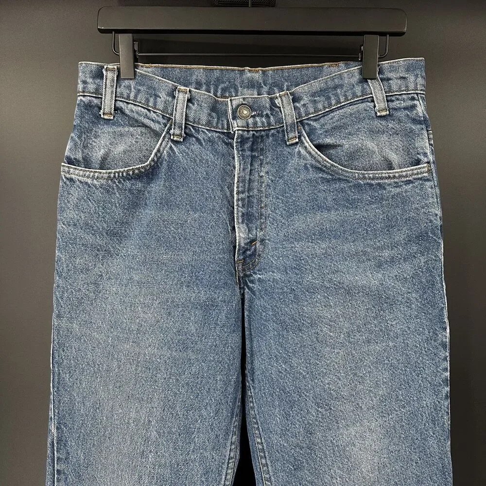 Vintage 70s Levi's Orange Tab 684 Flare Bell Bottom Denim Raw Hem Jeans Size 32